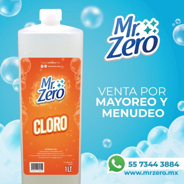Cloro, presentación de 1 litro, Mr. Zero