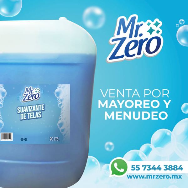 Suavizante de telas, presentación de Bidón 20 litros, Mr. Zero
